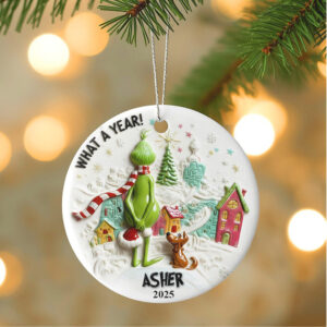 What a Year! Asher 2025 Custom Acrylic Christmas Tree Ornament