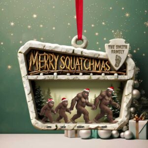 Wild Sasquatch Family Walking Acrylic Ornament Personalized Gifts For Family