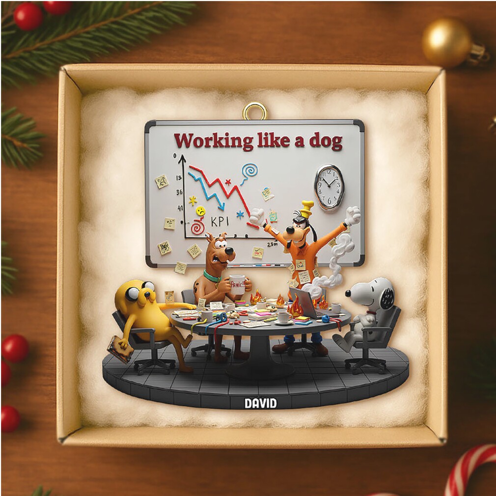 Working Like a Dog Office Humor Ornament Working Like a Dog Office Humor Ornament