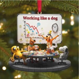 Working Like a Dog Office Humor Ornament