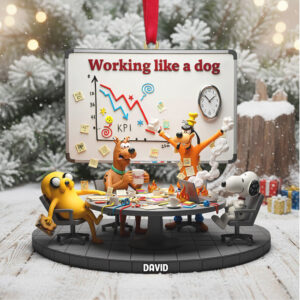 Working Like a Dog Office Humor Ornament