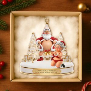 personalized Christmas ornament featuring a Santa Claus couple