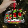 personalized Christmas ornament featuring monkeys in an office setting personalized Christmas ornament featuring monkeys in an office setting