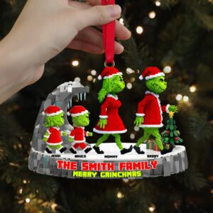 personalized Christmas ornament featuring the Grinch and his family personalized Christmas ornament featuring the Grinch and his family