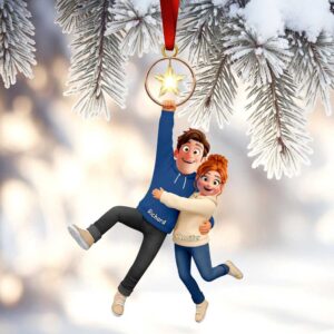 personalized Christmas ornament for a couple