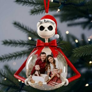 personalized Christmas tree ornament featuring Jack Skellington from Disney's The Nightmare Before Christmas