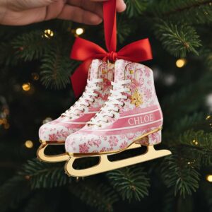 personalized ice skate Christmas ornament.