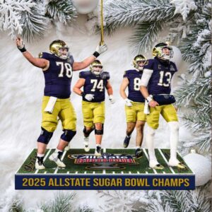 2025 Allstate Sugar Bowl Champs Notre Dame Football Team Ornament
