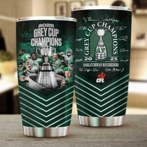 2025 Grey Cup Glory Saskatchewan Roughriders Champions Tumbler 2025 Grey Cup Glory Saskatchewan Roughriders Champions Tumbler