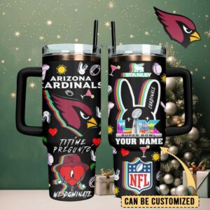 ARI Cardinals Football x Bad Bunny Custom Stanley Cup 40 oz Tumbler With Handle