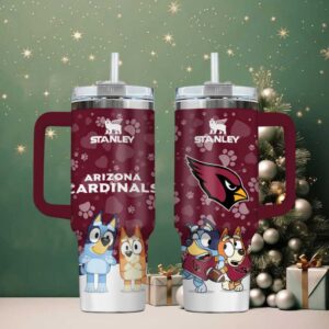 ARI Cardinals Football x Bluey Custom Stanley Cup 40 oz 30 oz Tumbler With Handle