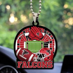 Atlanta Falcons Football Stadium Helmet and Gloves Car Christmas Ornament