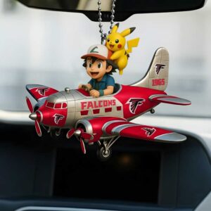 Atlanta Falcons Pokémon Ash and Pikachu Airplane Ornament