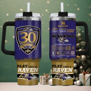 BAL Ravens Ultimate Football Custom Stanley Game Day Stainless Steel Tumbler 40oz 30oz With Handle