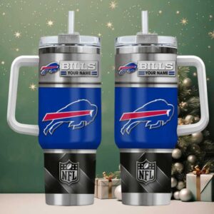 BUF Bills Custom Stanley Cup 40oz. Stainless Steel Travel Tumbler With Handle