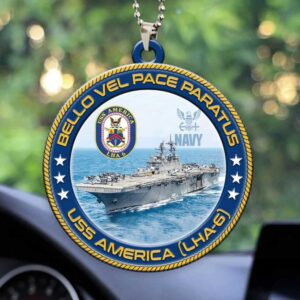 Bello Vel Pace Paratus USS America LHA 6 Military Ornament