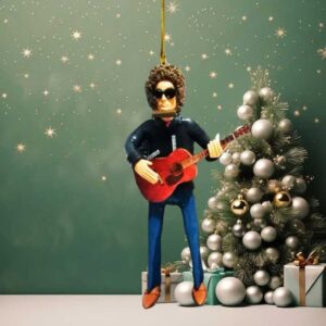 Bob Dylan Playing Guitar Christmas Tree Ornament Bob Dylan Playing Guitar Christmas Tree Ornament
