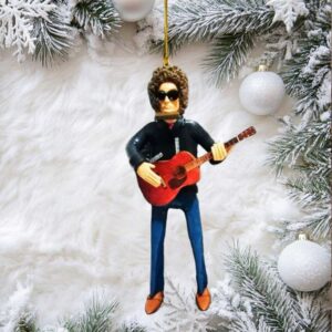 Bob Dylan Playing Guitar Christmas Tree Ornament