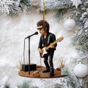 Bob Dylan with Electric Guitar and Microphone Ornament