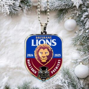 Brisbane Lions AFL Footy Metal Ornament