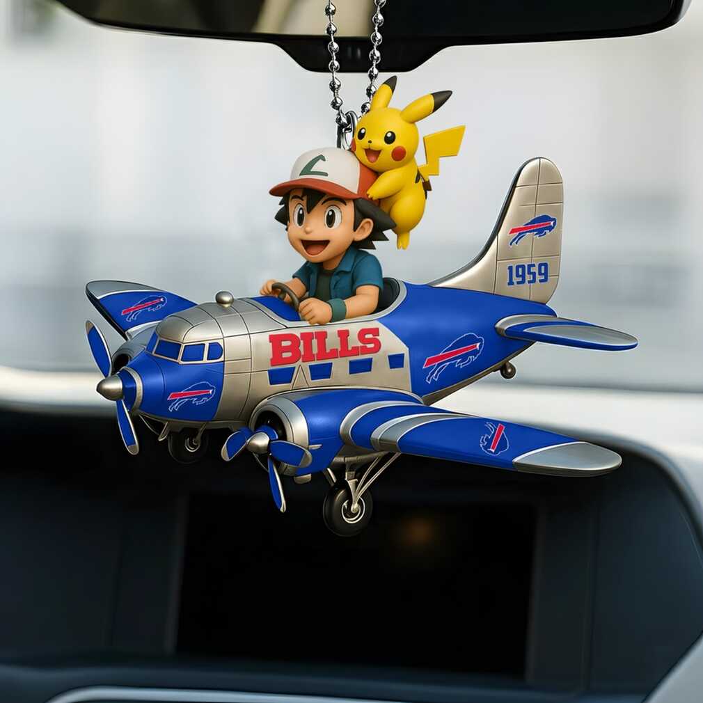Buffalo Bills NFL Team & Pokémon Pikachu Ash Airplane Christmas Ornament Buffalo Bills NFL Team & Pokémon Pikachu Ash Airplane Christmas Ornament
