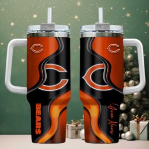 CHI Bears Football Custom Stanley Cup 40 oz 30 oz Tumbler With Handle Ver 2