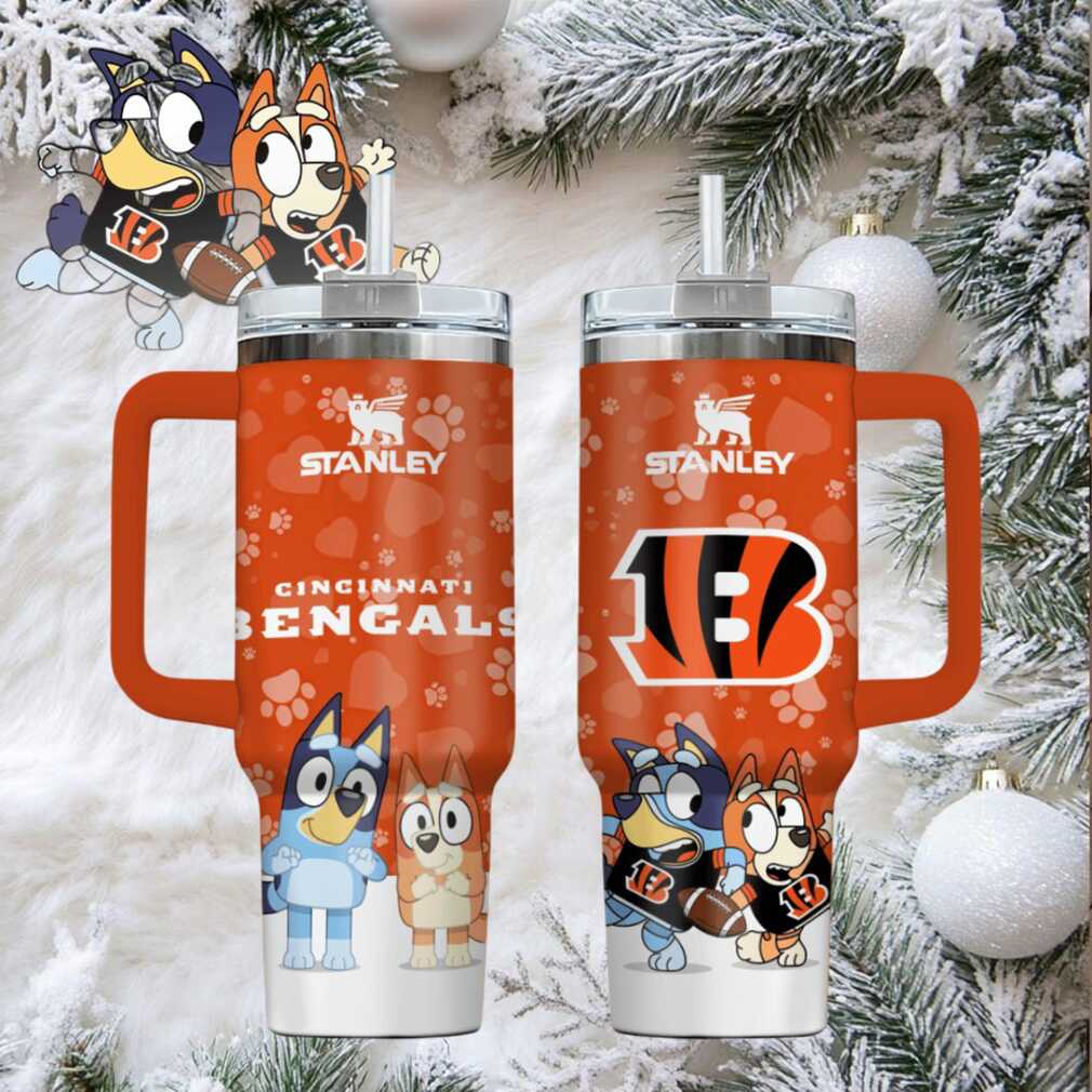 CIN Bengals Football x Bluey Custom Stanley Cup 40 oz 30 oz Tumbler With Handle CIN Bengals Football x Bluey Custom Stanley Cup 40 oz 30 oz Tumbler With Handle