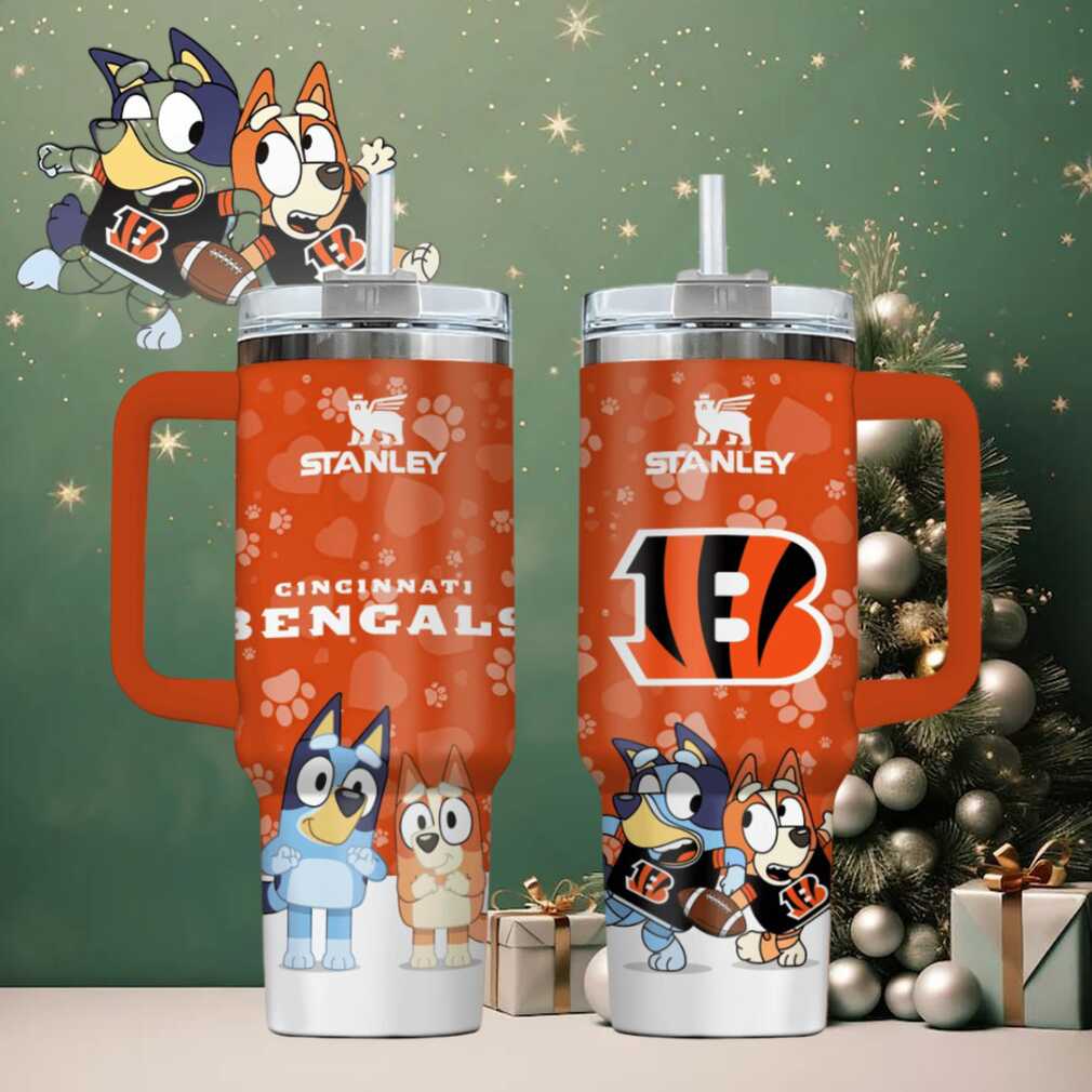 CIN Bengals Football x Bluey Custom Stanley Cup 40 oz 30 oz Tumbler With Handle CIN Bengals Football x Bluey Custom Stanley Cup 40 oz 30 oz Tumbler With Handle