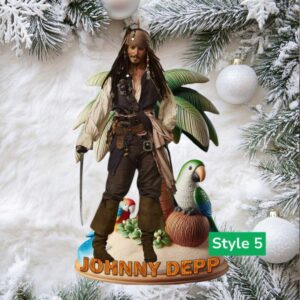 Captain Jack Sparrow Johnny Depp Pirates of the Caribbean Christmas Ornament