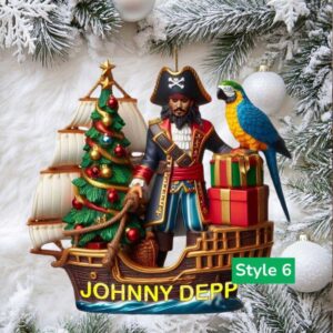 Captain Jack Sparrow Pirate Ship Christmas Ornament Decoration