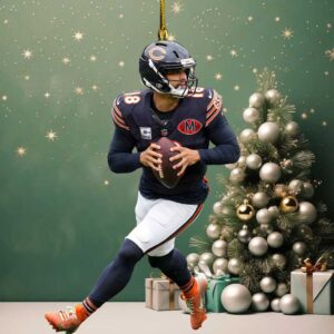 Chicago Bears #18 Quarterback Christmas Ornament