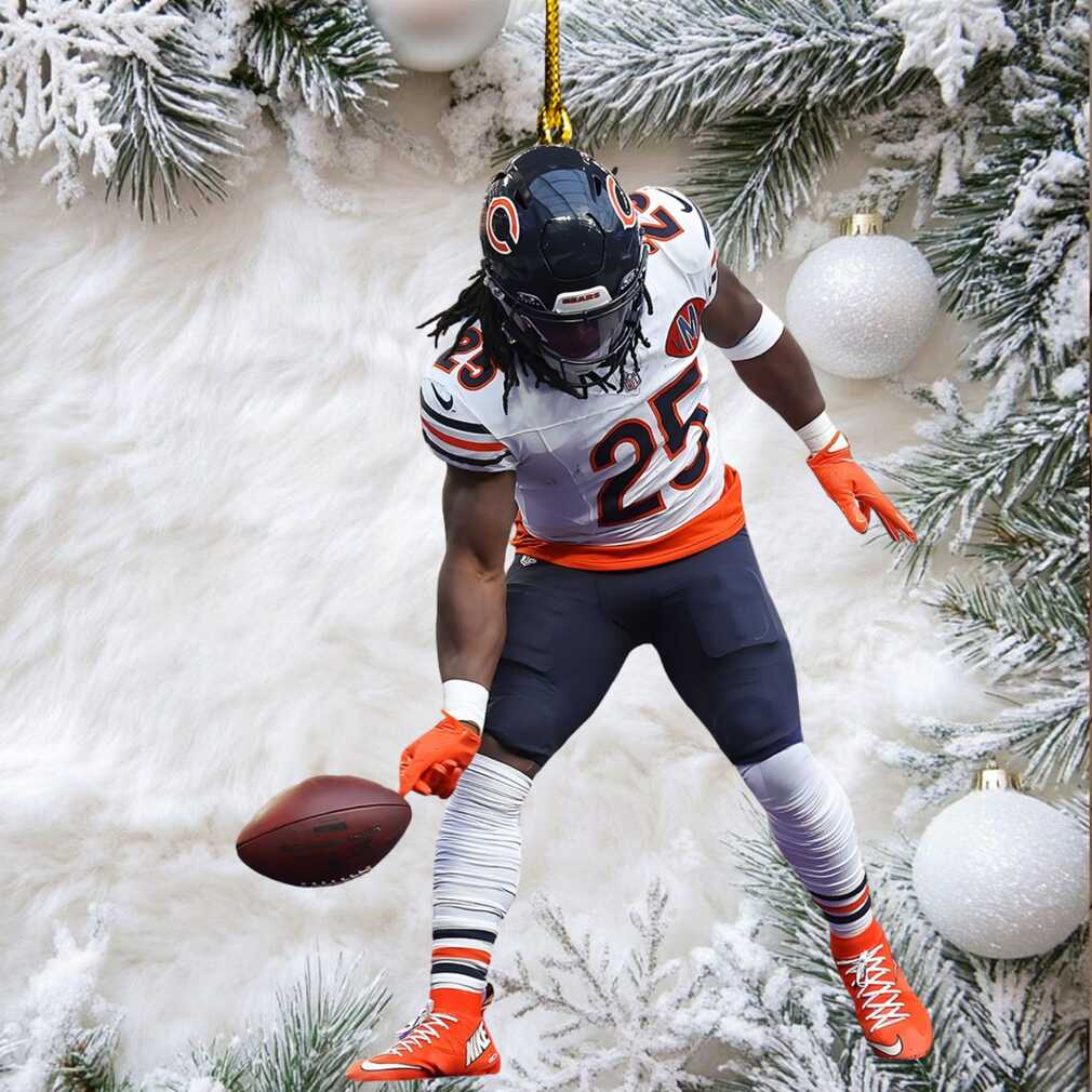 Chicago Bears Kyle Monangai #25 Christmas Ornament Chicago Bears Kyle Monangai #25 Christmas Ornament