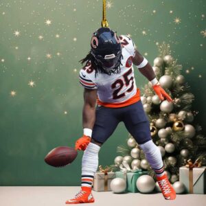 Chicago Bears Kyle Monangai #25 Christmas Ornament