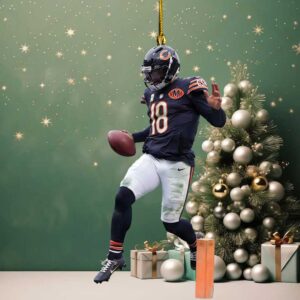 Chicago Bears QB Caleb Williams #18 Football Fan Ornament