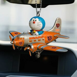 Chicago Bears Themed Doraemon Airplane Hanging Ornament