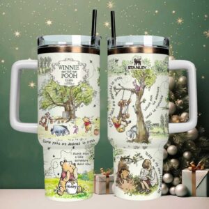 Classic Winnie the Pooh 40oz Tumbler, Stanley Style Insulated Travel Mug