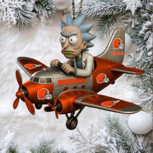 Cleveland Browns x Rick and Morty Rick Sanchez Airplane Christmas Ornament Cleveland Browns x Rick and Morty Rick Sanchez Airplane Christmas Ornament