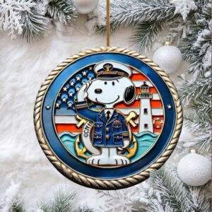 Coast Guard Snoopy Patriotic Holiday Ornament
