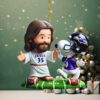 Detroit Lions Peanuts Characters & Jesus Football Ornament Detroit Lions Peanuts Characters & Jesus Football Ornament