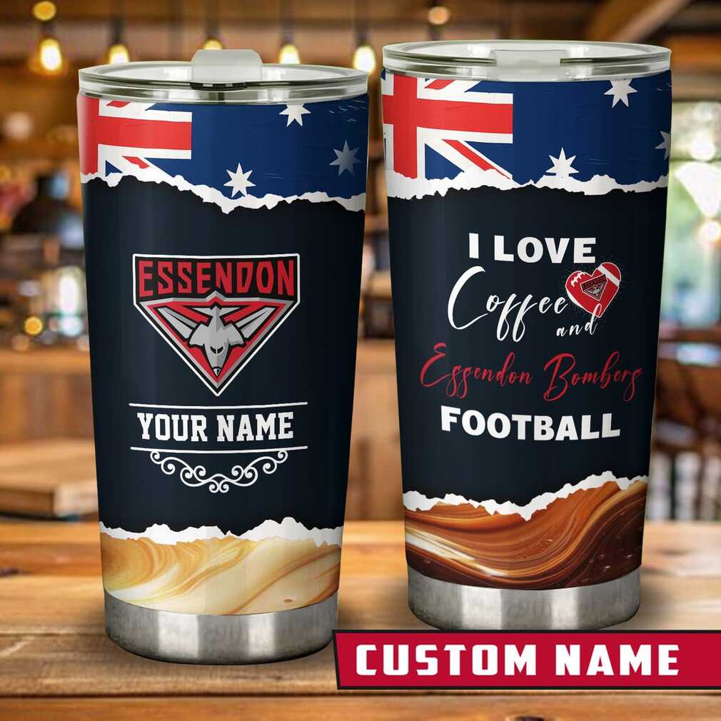 Custom Essendon Bombers Football Team Australian Flag Tumbler Custom Essendon Bombers Football Team Australian Flag Tumbler