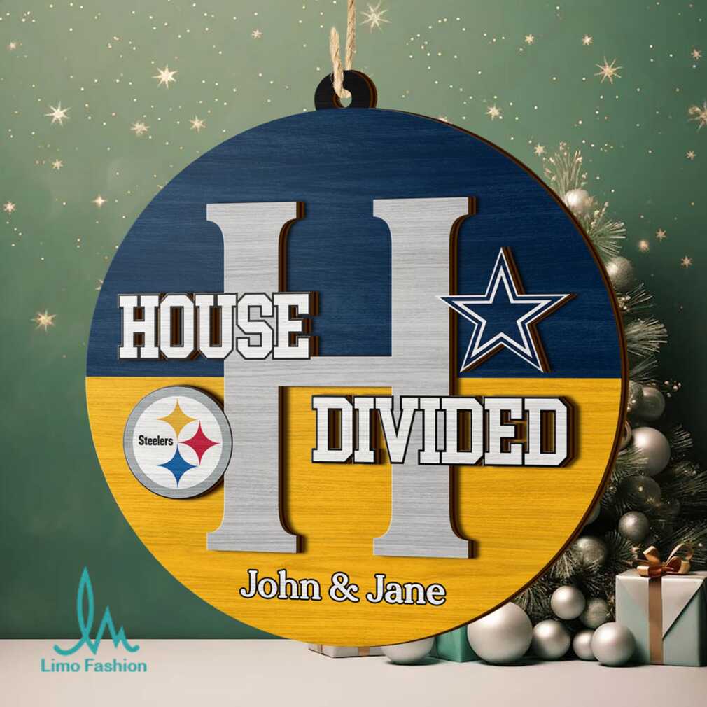 Custom Football House Divided Wooden Ornament Custom Football House Divided Wooden Ornament