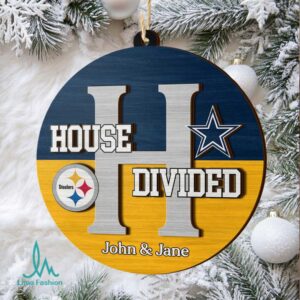Custom Football House Divided Wooden Ornament