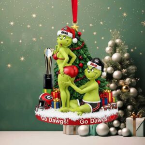 Custom Grinch Go Dawgs! Christmas Tree Ornament