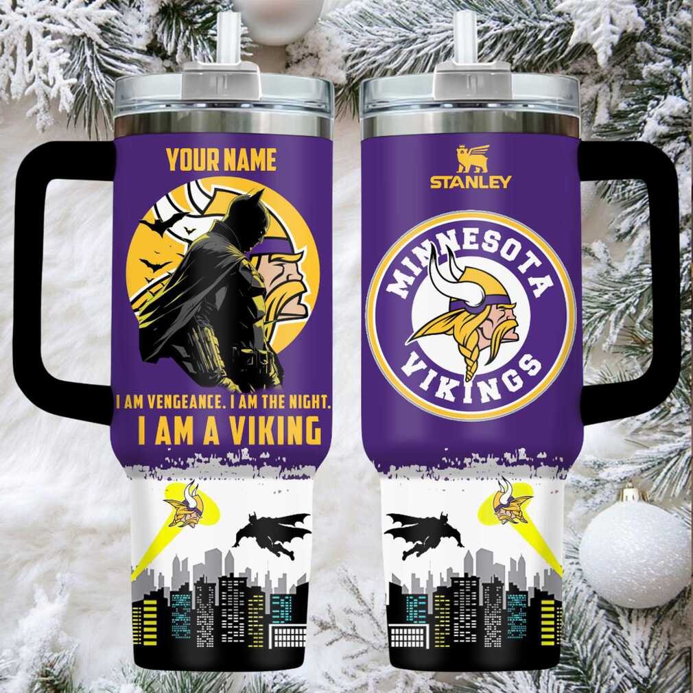 Custom Minnesota Vikings Batman Stanley Tumbler with Handle Custom Minnesota Vikings Batman Stanley Tumbler with Handle