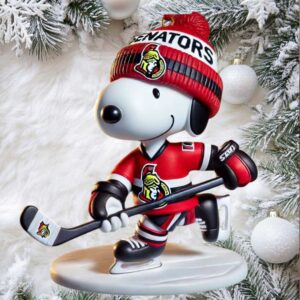 Custom NHL Team Snoopy Ornament Ottawa Senators