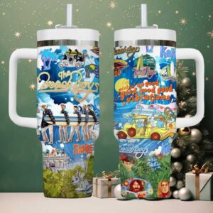 Custom The Beach Boys Surf & Music Theme Stanley Style Tumbler with Handle Alternative Title