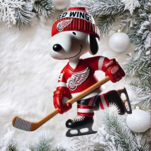 Customizable Detroit Red Wings Snoopy Fan Ornament