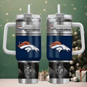 DEN Broncos Custom Stanley Cup 40oz. Stainless Steel Travel Tumbler With Handle