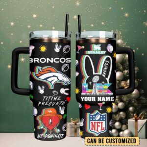 DEN Broncos Football x Bad Bunny Custom Stanley Cup 40 oz Tumbler With Handle