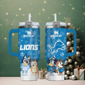 DET Lions Football x Bluey Custom Stanley Cup 40 oz 30 oz Tumbler With Handle